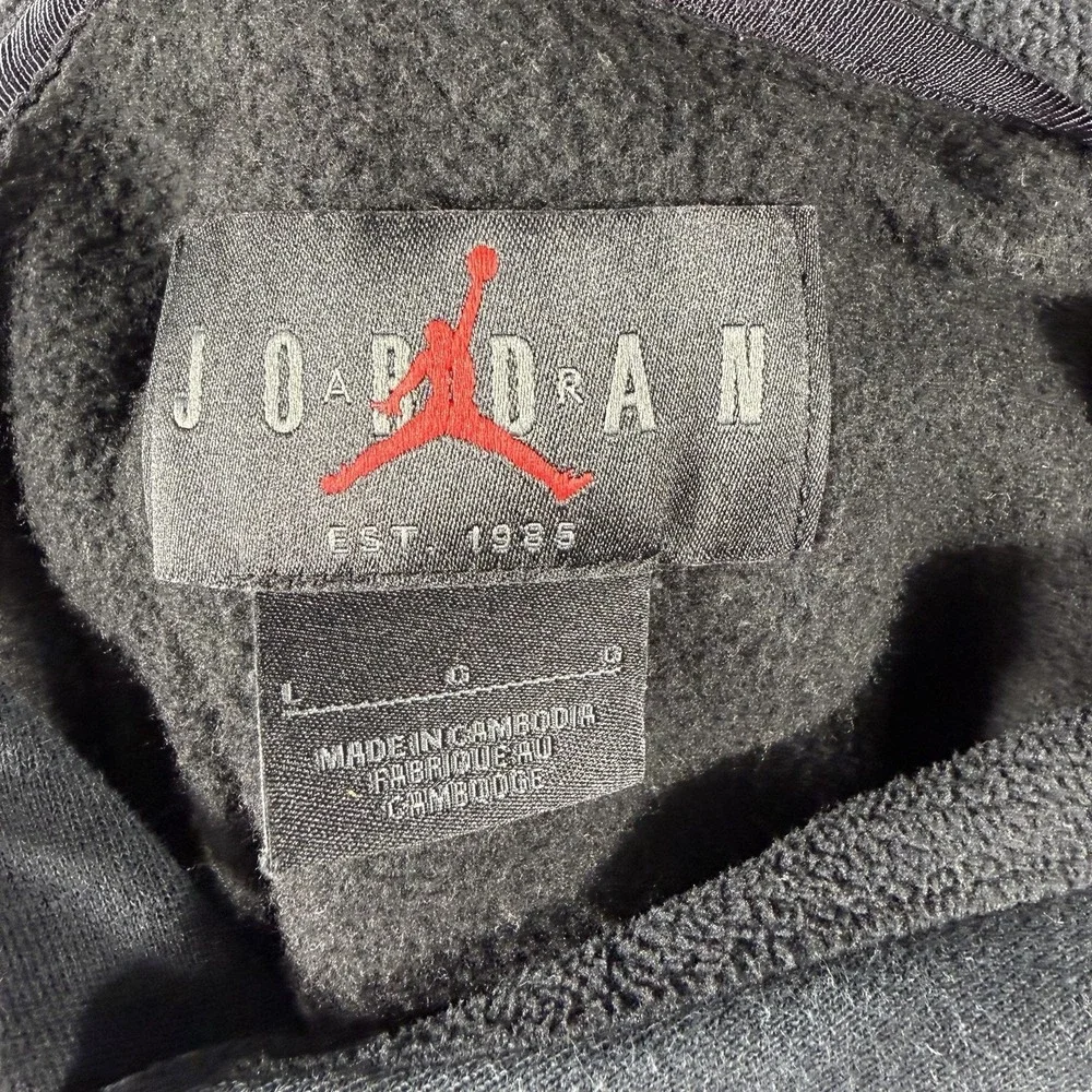Nike Air Jordan Jumpman Hoodie Size Large Black Basketball Kangaroo Pocket